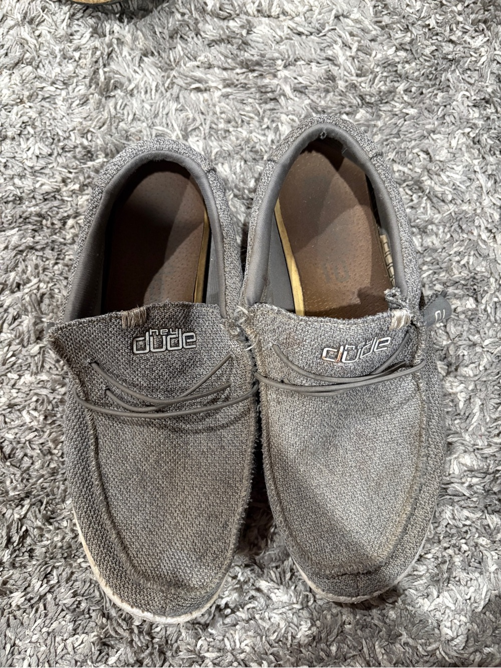 Hey Dude Grey Canvas Casual Slip-On Loafers men’s size 11